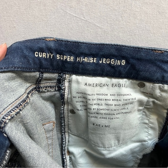 American Eagle Luxe Curvy Super Hi-rise jegging Women's Blue Jeans Sz 6 - Picture 8 of 12